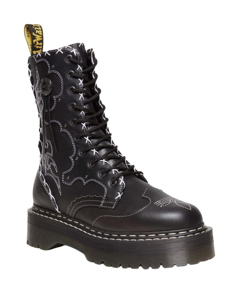 Dr. Martens Jadon Hi Boot Gothic Americana Leather Platforms Black Men’s Size 14